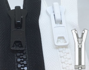 Zip 9 injecté séparable (Standard - 250 cm - Blanc)