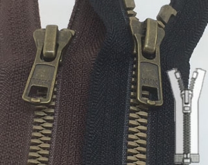 Zip 6 Metaluxe © bronze séparable (Standard - 60 cm - Noir)