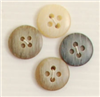 Bouton 4 trous (Plastique - 15 mm - Chiné beige foncé)