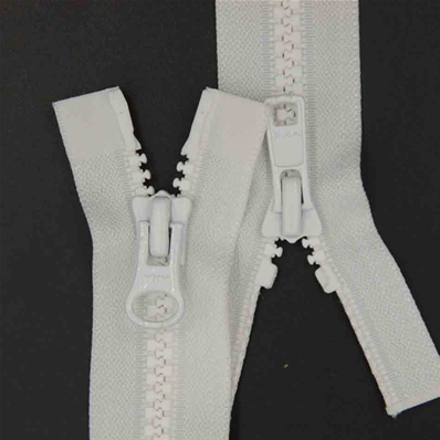 Zip 6 injecté séparable (Double curseur - 65 cm - Blanc)