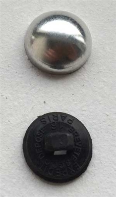 Bouton queue à recouvrir (Hussard - 22 mm - Noir)