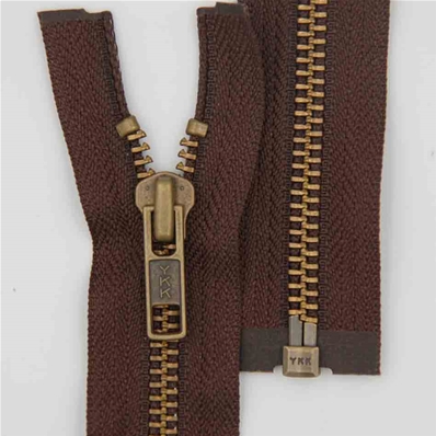 Zip 5 laiton bronze séparable (Standard - 60 cm - Marron)