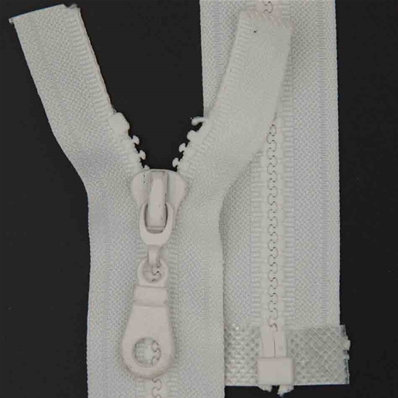 Zip 6 injecté séparable (Poire - 40 cm - Blanc)