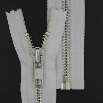 Zip 5 aluminium séparable (Standard - 65 cm - Blanc)