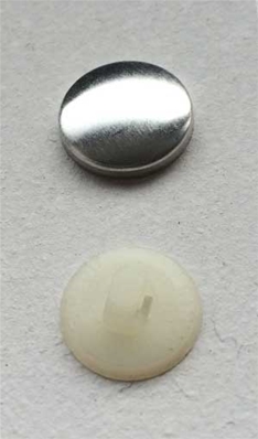 Bouton queue à recouvrir (Demi-bombé - 24 mm - Blanc)